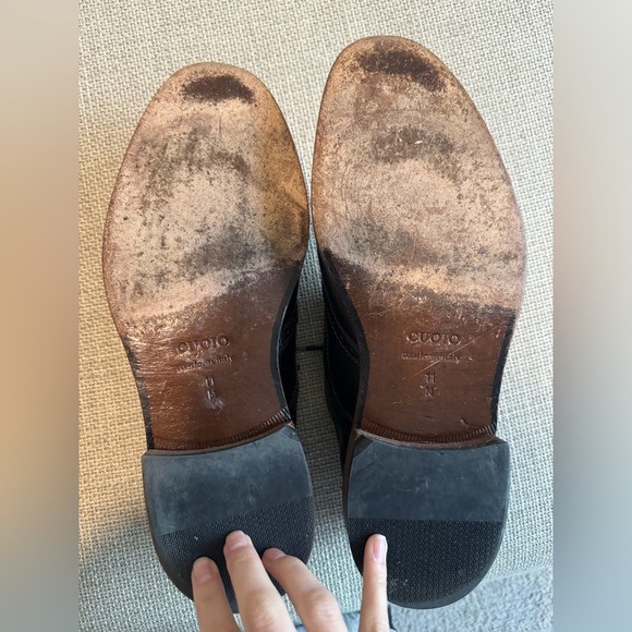 Classic Black Leather Men's Dress Shoes 11 - Picture 8 of 9